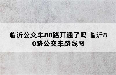 临沂公交车80路开通了吗 临沂80路公交车路线图